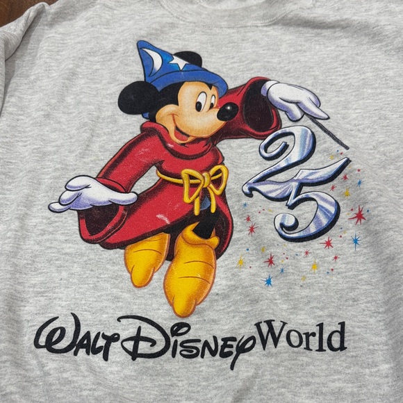 RARE Vintage 90s Sorcerer Mickey 25th Anniversary Walt Disney World Sweater - Picture 2 of 7